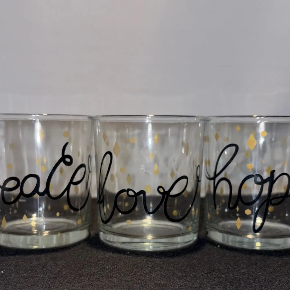 Gold and Black Glass Candle Holders Set